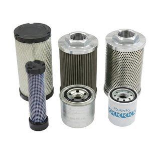 Комплект фільтрів (5 шт.) для міні-екскаваторів Berger Kraus BK1500B, BK1500JS, BK1700JS (з двигуном Kubota D902) Set_of_5_filters_Kubota  фото